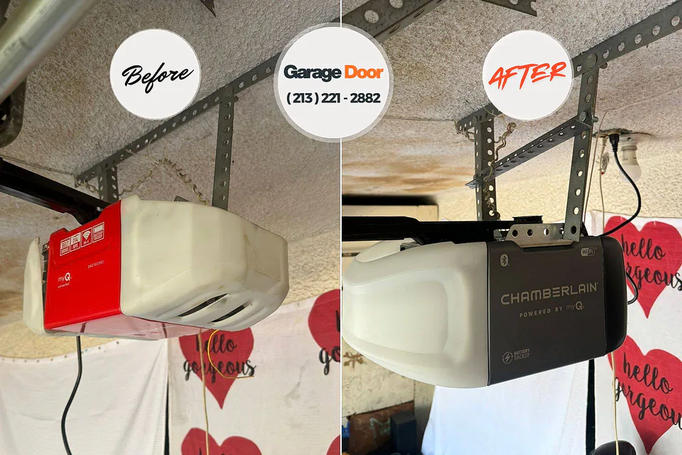 Before and after: garage door repair Healdsburg, CA